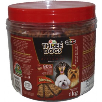 Three Dogs Bifinho Carne - 1 kg Three Dogs Bifinho Carne - 1 kg